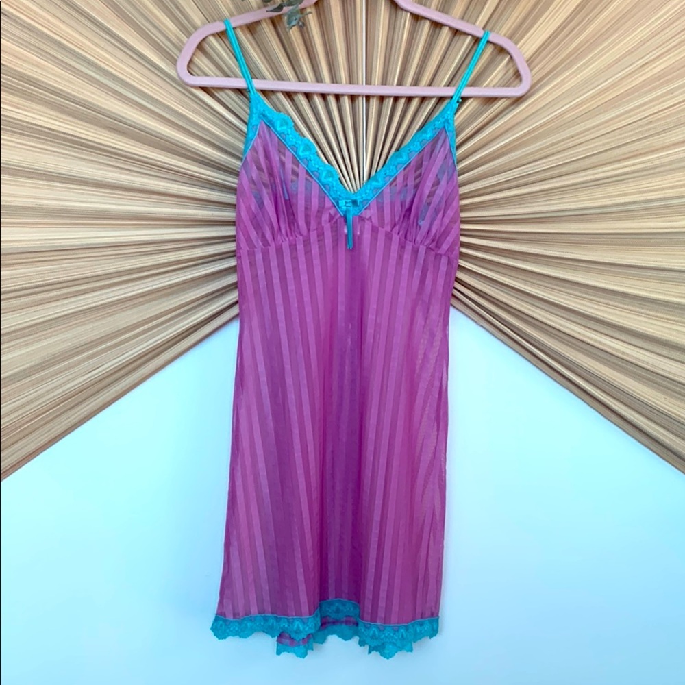 Cute Purple and Turquoise Lace slip dress